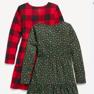 Tiered Printed Jersey Knit swing Dress 2-Pack (NWT)